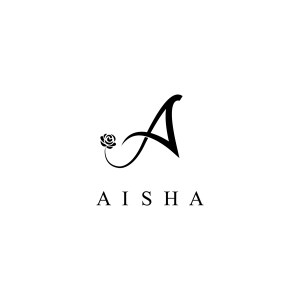 aishaclothing unitedkingdom abayas fashion logodesign logo flower rose